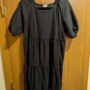 J. Crew Black Tiered Midi Sundress
